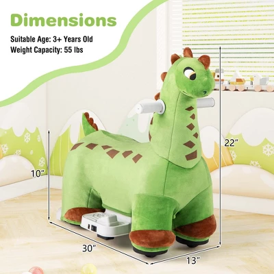 Costway 6V Kids Ride On Dinosaur With Padded Sea Foot Pedal Music Forward & Wheels 5 Costway 6V Kids Ride On Dinosaur With Padded Sea Foot Pedal Music Forward & Wheels - Image 3