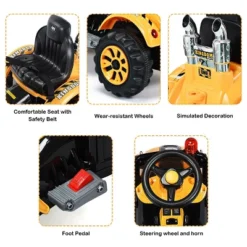 Costway 12V Battery Powered Kids Ride On Excavator Truck W/ Front Loader Digger Yellow 16 Costway 12V Battery Powered Kids Ride On Excavator Truck W/ Front Loader Digger Yellow -Kiddie Kingdom Store GUEST 961caf69 a13d 4bfc a1f6 43bc734ceea4