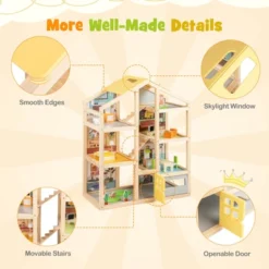 Costway Kids Wooden Dollhouse With 7 Rooms 18 Pcs Furniture Accessories 2 Figures 15 Costway Kids Wooden Dollhouse With 7 Rooms 18 Pcs Furniture Accessories 2 Figures -Kiddie Kingdom Store GUEST 964089ac e611 4cf2 94c8 263de1fad1fd