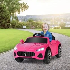 Costway 12V Kids Ride On Car Maserati GranCabrio Licensed W/ Remote Control& Lights Pink -Kiddie Kingdom Store GUEST 9844adfd deb6 4350 9a36 434527e22105
