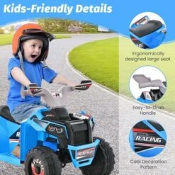 Costway Kids Ride On ATV 4 Wheeler Quad Toy Car 6V Battery Powered Motorized Toy -Kiddie Kingdom Store GUEST 98774973 8e4e 41dc 8266 27c54e6aec3d