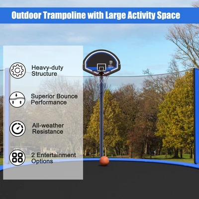 Costway 12/14/15ft Trampoline W/ Safety Enclosure Net Ladder Basketball Hoop 7 Costway 12/14/15ft Trampoline W/ Safety Enclosure Net Ladder Basketball Hoop - Image 5