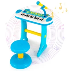 Costway 31 Key Kids Piano Keyboard Toy Toddler Musical Instrument W/ Microphone PinkBlue -Kiddie Kingdom Store GUEST 98a9670d 1bbc 494a ba0c 850723099dfb