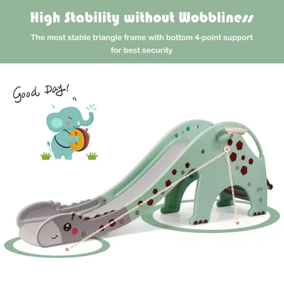 Costway 3 In 1 Kids Climber Slide Play Set W/ Basketball Hoop Indoor Outdoor Yellow/Green 7 Costway 3 In 1 Kids Climber Slide Play Set W/ Basketball Hoop Indoor Outdoor Yellow/Green - Image 5