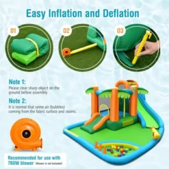 Costway Inflatable Water Slide Park Kid Bounce House W/Upgraded Handrail Blower Excluded -Kiddie Kingdom Store GUEST 9b1cf2ed 406c 445d 9bc2 bee5c4acc280