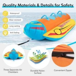 Costway 3-Person Inflatable Banana Boat With Boating & Water Sports 3 EVA-padded Seats -Kiddie Kingdom Store GUEST 9b43e0d8 ff86 4456 be64 6c5bdf71a122