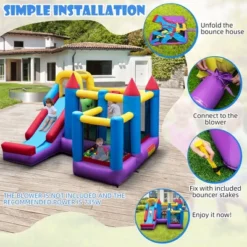 Costway 5-In-1 Inflatable Bounce Castle With Basketball Rim & Climbing Wall -Kiddie Kingdom Store GUEST 9bbec37f 577a 47ca 90eb dc4edc1d4ba6