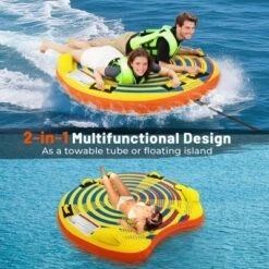 Costway Towable Tube For Boating 1 Or 2 Person Inflatable Boat Tube For Youth & Adult Yellow -Kiddie Kingdom Store GUEST 9c316a1a f461 4b84 b662 c4a86d76d51d