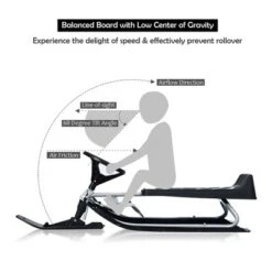 Costway Kids Snow Racer Sled W/Steering Wheel Double Brakes Pull Rope Iron Frame -Kiddie Kingdom Store GUEST 9c336220 c44d 41be a250 fb772c170308