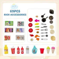 Costway Kids Play Kitchen Set 69PC Kitchen Playset Toys W/ Realistic Lights & Sounds -Kiddie Kingdom Store GUEST 9da8784b 474a 49c4 a61b e4c6072ba984