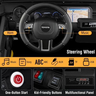 Costway 24V 2 Seater Ride On Car For Kids Licensed Toyota LC250 Ride On Truck With Remote Black/Gray/Navy/Pink/Red 6 Costway 24V 2 Seater Ride On Car For Kids Licensed Toyota LC250 Ride On Truck With Remote Black/Gray/Navy/Pink/Red - Image 4