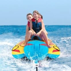 Costway 3-Person Inflatable Banana Boat With Boating & Water Sports 3 EVA-padded Seats