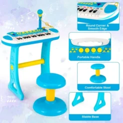 Costway 31 Key Kids Piano Keyboard Toy Toddler Musical Instrument W/ Microphone PinkBlue -Kiddie Kingdom Store GUEST 9faf9e4b 55ab 425e 8f0a b38152eb1447