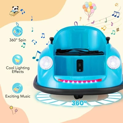 Costway Ride On Bumper Car For Kids With Remote Control 360 Degree Spin LED Light Red/Pink/Navy/Blue 8 Costway Ride On Bumper Car For Kids With Remote Control 360 Degree Spin LED Light Red/Pink/Navy/Blue - Image 6