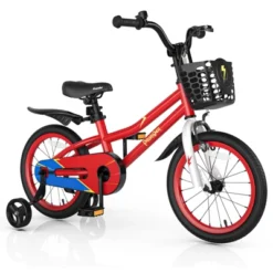 Costway 16'' Kid's Bike With Removable Training Wheels & Basket For 4-7 Years Old White/Blue/Red/Skyblue -Kiddie Kingdom Store GUEST a0e1602c edfe 48d3 9f47 c571e3dd9940
