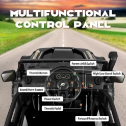 Costway 12V 10AH Parent-Child Ride On Truck Car Remote Trunk W/ LED Light & Music RedBlackPink -Kiddie Kingdom Store GUEST a17e6f39 2d91 406b 9186 7295b1b2af7f