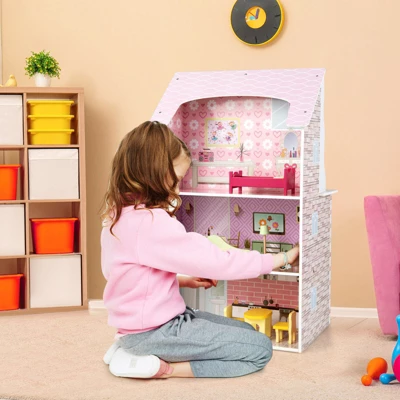 Costway Kids Kitchen Playset & Dollhouse 2-In-1 W/ Accessories & Furniture For Toddlers 5 Costway Kids Kitchen Playset & Dollhouse 2-In-1 W/ Accessories & Furniture For Toddlers - Image 3