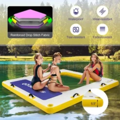 Costway 8 Ft X 8 Ft Inflatable Floating Dock With Mesh Swim Lounge Removable Insert -Kiddie Kingdom Store GUEST a2979cd4 9172 4686 b825 34162623419f