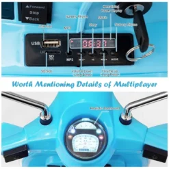 Kids Vespa Scooter 6V Rechargeable Ride On Motorcycle W/Training Wheels -Kiddie Kingdom Store GUEST a29c09c0 633b 4f4d 9631 c71e669abe83