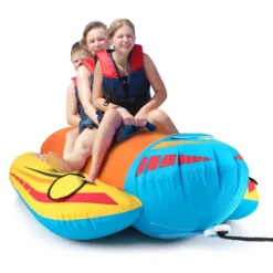Costway 3-Person Inflatable Banana Boat With Boating & Water Sports 3 EVA-padded Seats -Kiddie Kingdom Store GUEST a30fca23 d286 475b ab15 00c7102a9b8f