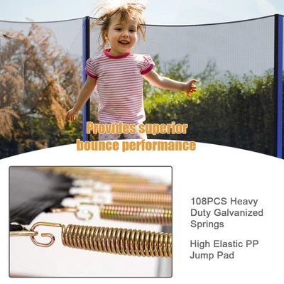 Costway 12/14/15ft Trampoline W/ Safety Enclosure Net Ladder Basketball Hoop 8 Costway 12/14/15ft Trampoline W/ Safety Enclosure Net Ladder Basketball Hoop - Image 6