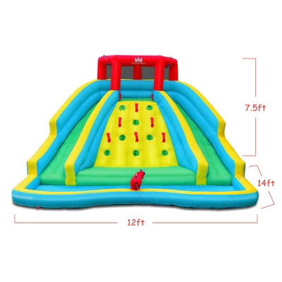 Costway Inflatable Mighty Water Park Bouncy Splash Pool Climbing Wall W/ 735W Blower 4 Costway Inflatable Mighty Water Park Bouncy Splash Pool Climbing Wall W/ 735W Blower - Image 2