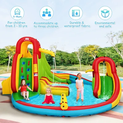 Costway Kids Inflatable Water Slide Bounce Park Splash Pool With Water Cannon & 550W Blower 7 Costway Kids Inflatable Water Slide Bounce Park Splash Pool With Water Cannon & 550W Blower - Image 5