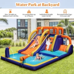 Costway Inflatable Waterslide 4-in-1 Kids Bounce Castle W/ Splash Pool（With 735W Blower） -Kiddie Kingdom Store GUEST a53f2818 02a1 4498 bb38 a5dcb5bf19e5