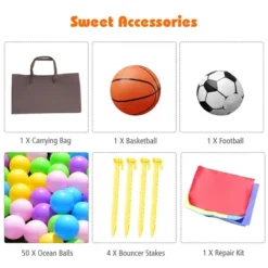 Costway InflatableBounce House Castle Slide Bouncer Kids Shooting Net/Without Blower -Kiddie Kingdom Store GUEST a5605b55 a7e3 44dd 839e d7d47c547a1f