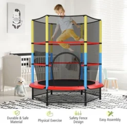 Costway 55'' Kids Trampoline Recreational Bounce Jumper W/Safety Enclosure Net Heavy-duty 14 Costway 55'' Kids Trampoline Recreational Bounce Jumper W/Safety Enclosure Net Heavy-duty -Kiddie Kingdom Store GUEST a5b5c317 3210 4e09 badf a5e7da52a840