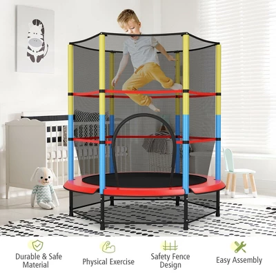 Costway 55'' Kids Trampoline Recreational Bounce Jumper W/Safety Enclosure Net Heavy-duty 6 Costway 55'' Kids Trampoline Recreational Bounce Jumper W/Safety Enclosure Net Heavy-duty - Image 4