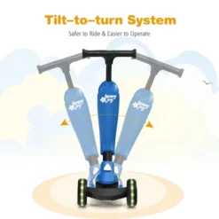 Honeyjoy Portable 3 Wheel Kids Scooter With Gravity Steering System PurpleBlueGreen -Kiddie Kingdom Store GUEST a647288f fe75 490f 9d7a c84d95bbaa2c