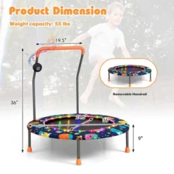 Costway 36'' Mini Toddler Trampoline W/LED Bluetooth Speaker Detachable Handle Kids Gifts 19 Costway 36'' Mini Toddler Trampoline W/LED Bluetooth Speaker Detachable Handle Kids Gifts -Kiddie Kingdom Store GUEST a6a43819 6fe9 4596 a924 cd6ec5d3ba6c