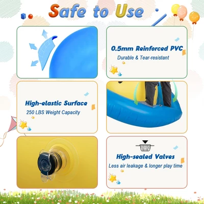 Costway 7.5 FT Inflatable Dome Rocker Bouncer With 6 Handles Fun Outdoor Game For Kids 8 Costway 7.5 FT Inflatable Dome Rocker Bouncer With 6 Handles Fun Outdoor Game For Kids - Image 7