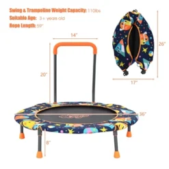 36''Convertible Swing & Trampoline Set Toddler Kids Fitness Rebounder W/Handrail -Kiddie Kingdom Store GUEST a9045495 5b01 47fb aefb 25a950e02ab8