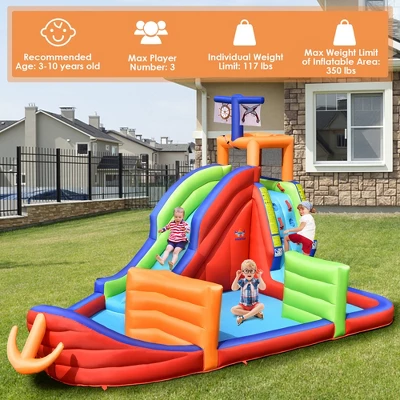 Costway 6-in-1 Pirate Ship Waterslide Kid Inflatable Castle W/Water Blasters Blower Excluded 7 Costway 6-in-1 Pirate Ship Waterslide Kid Inflatable Castle W/Water Blasters Blower Excluded - Image 5