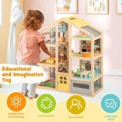 Costway Kids Wooden Dollhouse With 7 Rooms 18 Pcs Furniture Accessories 2 Figures 16 Costway Kids Wooden Dollhouse With 7 Rooms 18 Pcs Furniture Accessories 2 Figures -Kiddie Kingdom Store GUEST a97b8cef b95a 49d7 87d6 4888267c29de