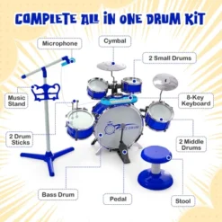 Costway Jazz Drum Set For Toddler Kids Educational Toy W/Keyboard Cymbal Microphone -Kiddie Kingdom Store GUEST aaae6d77 766f 4eda 9878 36cea98d2e42