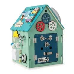 Costway Wooden Busy House Montessori Toy With Sensory Games & Interior Storage Space Blue/Pink -Kiddie Kingdom Store GUEST aaeeb0d4 e0e5 4d16 ba0c 93791aa7c17d