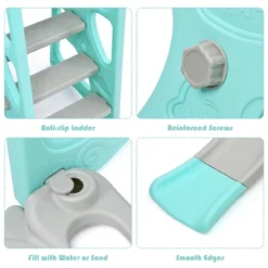 Costway 4-in-1 Toddler Climber And Swing Set W/ Basketball Hoop & Ball PinkGreen -Kiddie Kingdom Store GUEST ab0b3f0d caef 4b3b a176 b424a45030ef