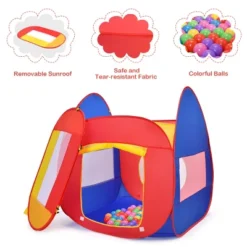 Costway Portable Kid Baby Play House Indoor Outdoor Toy Tent Game Playhut With 100 Balls -Kiddie Kingdom Store GUEST ab45c607 5255 4377 b07b 1224f1f6f9d3