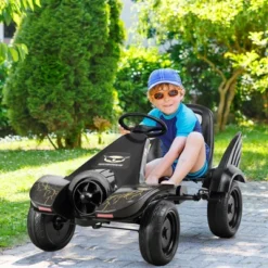 Go Kart Pedal Powered Kids Ride On Car 4 Wheel Racer Toy W/ Clutch & Hand Brake