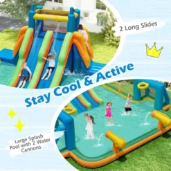 Costway Inflatable Water Slide With 2 Long Slides Pool Climbing Walls Blower Excluded/with 950 W Blower -Kiddie Kingdom Store GUEST ac6af3d8 cae0 4870 b6be 02ae048f704b