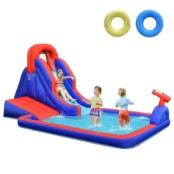 Costway Inflatable Water Slide Park W/ Climb Slide Pool & 2 Swim Rings Blower Excluded -Kiddie Kingdom Store GUEST ac6eb81e 762c 428c 8674 891ceb478496