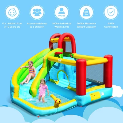 Costway Inflatable Kids Water Slide Jumper Bounce House Splash Water Pool Without Blower 7 Costway Inflatable Kids Water Slide Jumper Bounce House Splash Water Pool Without Blower - Image 5