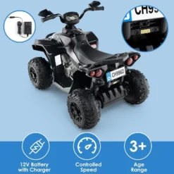 Costway Kids Ride On ATV 12V 4 Wheeler Quad Toy Vehicle With LED Lights -Kiddie Kingdom Store GUEST ad483d0b 3753 4a33 8e4c e34f0de0c49f