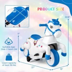Costway 12V Kids Ride On Unicorn Toy W/ Training Wheels Music One-button Start Horse Toy 15 Costway 12V Kids Ride On Unicorn Toy W/ Training Wheels Music One-button Start Horse Toy -Kiddie Kingdom Store GUEST ad6f0982 a229 4afa b859 964e02823ec5