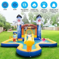 Costway Inflatable Water Slide Park Bounce House Splash Pool Water Cannon With 735W Blower 13 Costway Inflatable Water Slide Park Bounce House Splash Pool Water Cannon With 735W Blower -Kiddie Kingdom Store GUEST adb04988 a208 4824 ade1 32c1e2ef1202