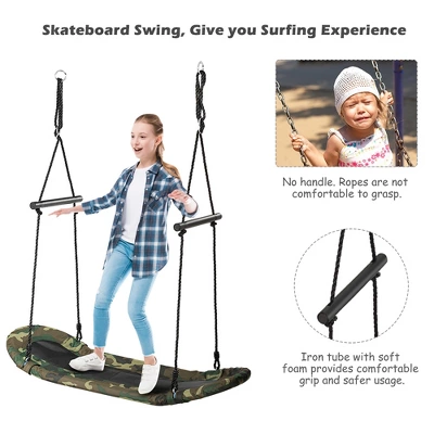 Costway Saucer Tree Swing Surf Kids Outdoor Adjustable Swing Set W/ Handle 7 Costway Saucer Tree Swing Surf Kids Outdoor Adjustable Swing Set W/ Handle - Image 5