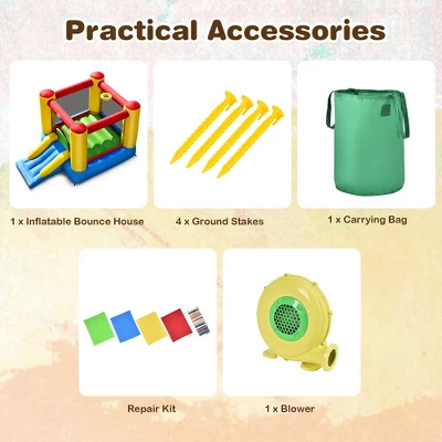 Costway Inflatable Bouncer Kids Bounce House Jumping Castle Slide W/ 480W Blower 4 Costway Inflatable Bouncer Kids Bounce House Jumping Castle Slide W/ 480W Blower - Image 2